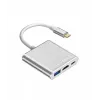 USB C Adapter Hub TB AKTBXVAU3HMPDAV — 3-in-1: HDMI + USB-A + USB-C PD, Silver