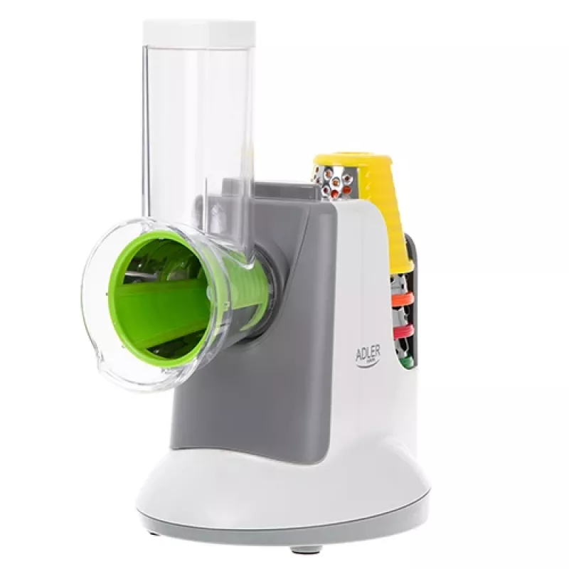 Vegetable slicer Adler AD 4815, 150 W, 5 nozzles, ABS housing, white/grey