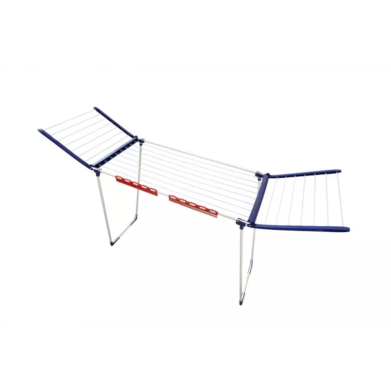 Clothes horse Leifheit Pegasus 180 Maxx Winged — floor-standing drying rack, 18 m drying space, adjustable height 1080–1280 mm, 550×1100×1280 mm, blue/white