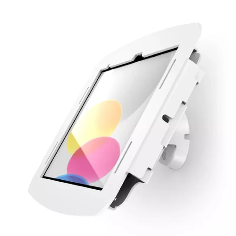 Compulocks iPad 10th-11th (A16) Gen Space Enclosure Bow Tilting Wall Mount White - Mounting Kit (Enclosure, Kippbare Wall Mount)