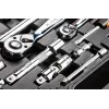Socket wrenches 1/4, 1/2, set of 77, CrV