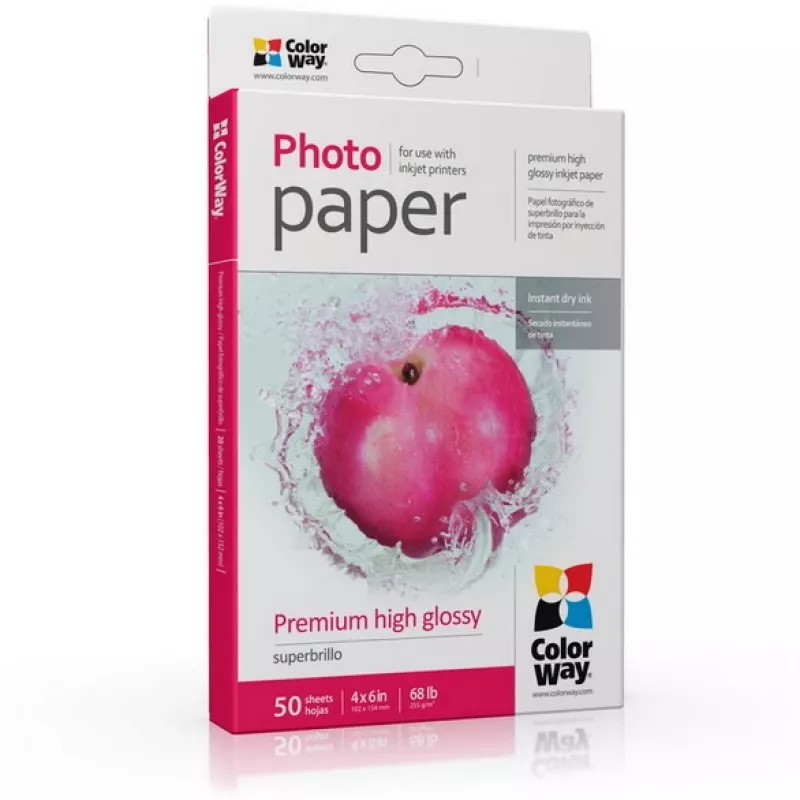 Photo paper ColorWay PSG2550504R glossy 255 g/m² 10x15 cm 50 sheets