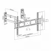 Wall TV mount ART AR-85 for 32–70 inch TVs, up to 45 kg, tilt -15–5°, swivel 45°, 118–622 mm extension, VESA 75x75–600x400