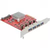Delock PCI Express x4 Card to 4 x external SuperSpeed USB 10 Gbps (USB 3,2 Gen 2) USB Type-A female - USB-Adapter - PCIe 3.0 x4 - USB 3,2 Gen 2 x 4 (90481)