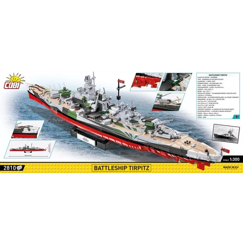 Naval ship model COBI COBI-4839 Assembly kit 1:300 Length 870 mm Height 215 mm
