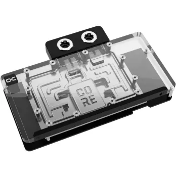 Graphics card water block Alphacool Core RX 9070 XT Hellhound+ Transparent Chrome with backplate
