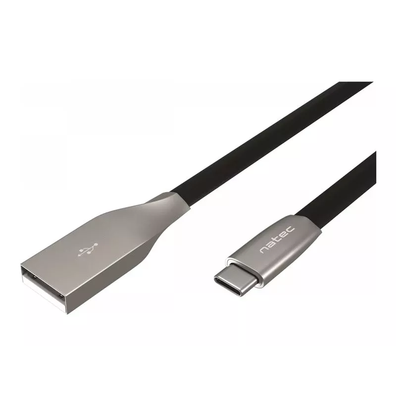 NATEC Cable USB-C/A 2.0 1m prati 1m black metal