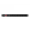 Power distribution unit LANBERG PDU-10I-0200-IEC-BK — 10× C13 outlets, 2 m cable, 10 A, 2500 W, black