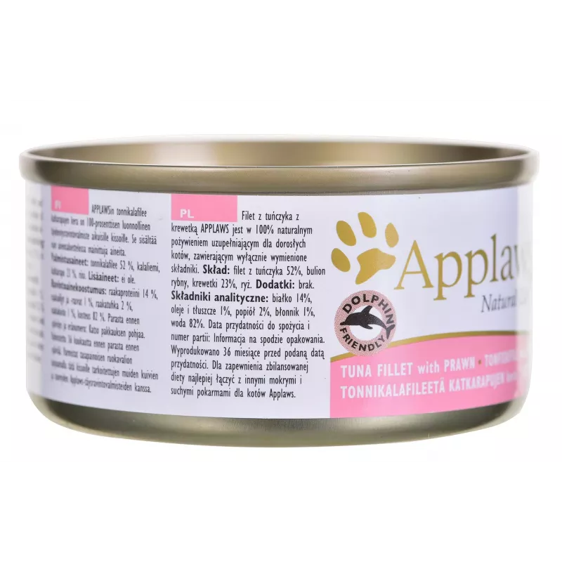 APPLAWS Tuna fillet with prawn in broth - wet cat food - 70g