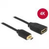 DELOCK Cable HDMI Micro D Plug > HDMI A Socket High Speed with Ethernet 3D 4K 20cm Premium Slim