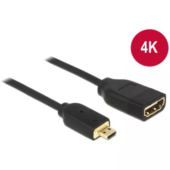 DELOCK Cable HDMI Micro D Plug > HDMI A Socket High Speed with Ethernet 3D 4K 20cm Premium Slim
