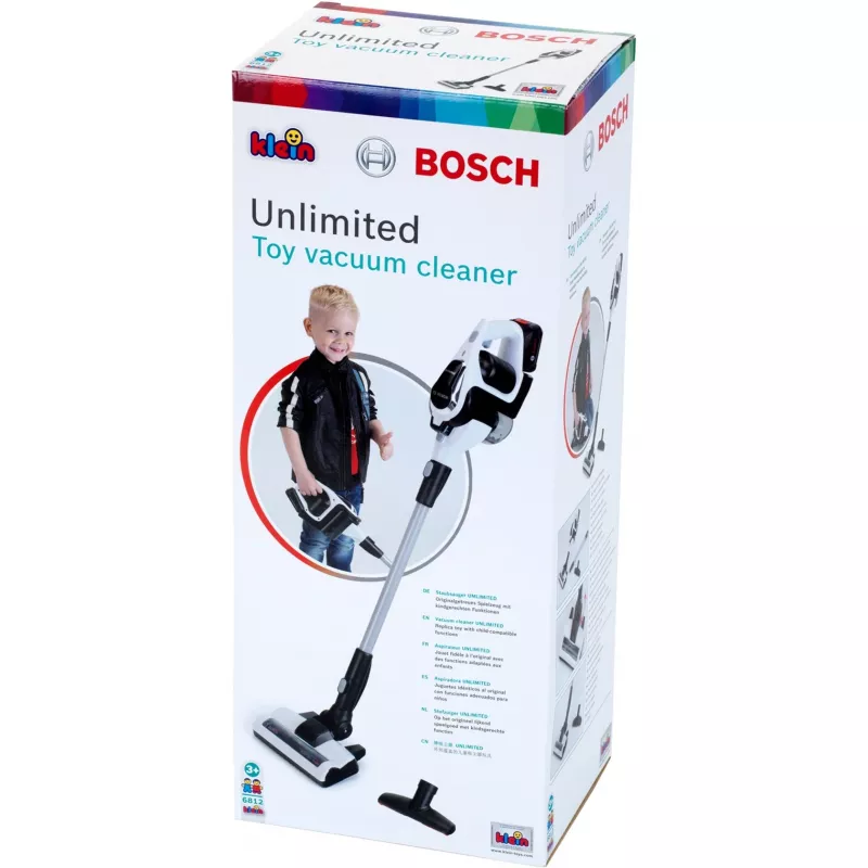 Theo Klein Bosch Unlimited Vacuum Cleaner Black with Vortex Function and Nozzles for Ages 3+ and Above