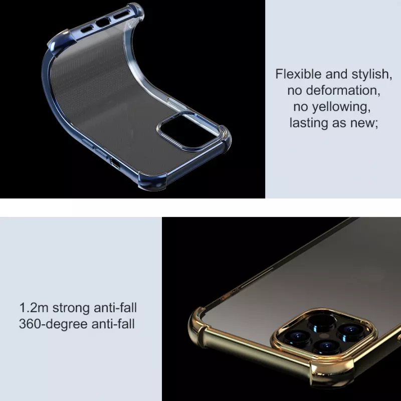 Protective soft case Devia for iPhone 12 Pro Max — shockproof, gold