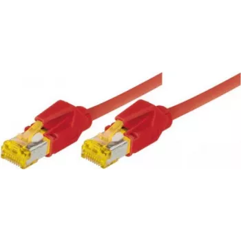 Tecline Premium - Patch-Cable - RJ-45 (M) to RJ-45 (M) - 50 cm - SFTP, PiMF -Cat.7 Raw Cable (Cable) / CAT 6a (Ports) - Shielded, Halogen-Free, Snagless - Red (70700R)