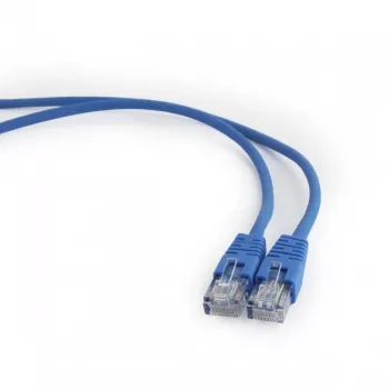 Blue Patch cord cat. 5E molded strain relief 50u plugs, 2 meters