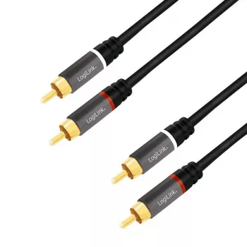 LogiLink CA1202 Audio-Cable 1 m 2 x RCA Black (CA1202)