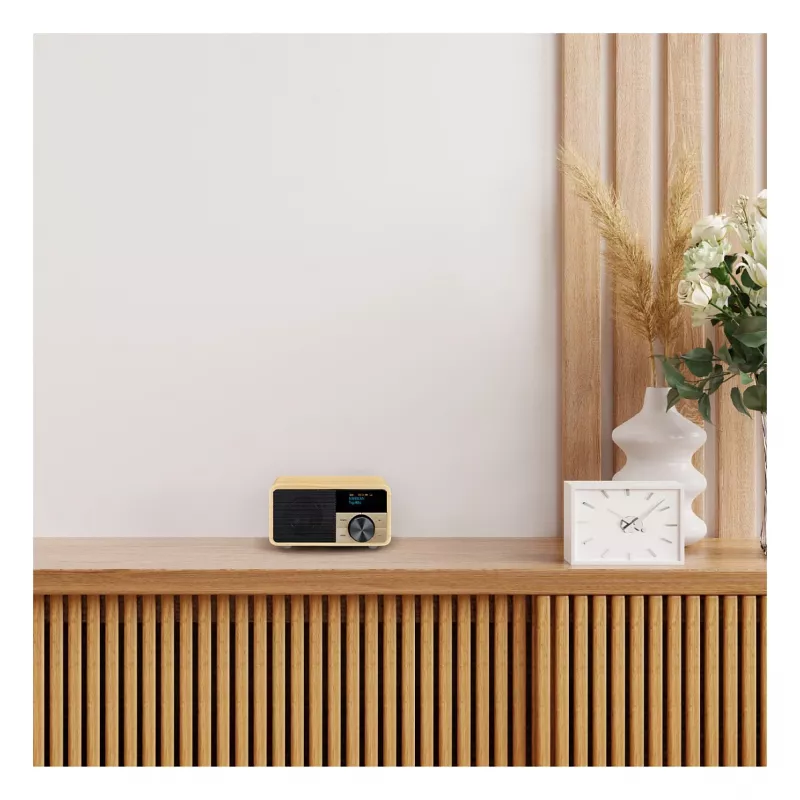 Tabletop Radio Sangean DDR-7 Natural Wood FM AM Bluetooth, wooden cabinet, FM/AM tuner, Bluetooth audio