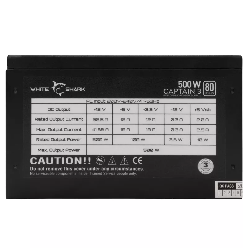 Power Supply Unit White Shark GPSU-W500F Captain 3 500W