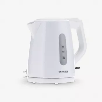 Electric kettle SEVERIN 1 L 2200 W white — cordless, 360° base, concealed heating element