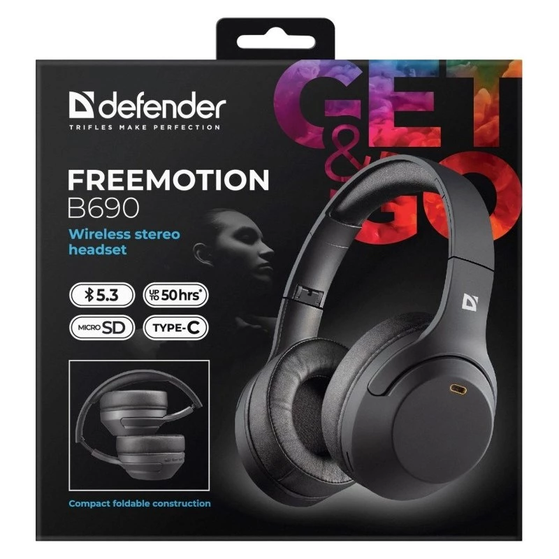 Headphones Defender Bluetooth Freemotion B690 Black