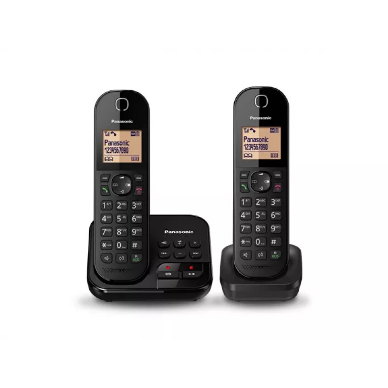 Panasonic KX-TGC422G - Schnurlostelefon - Anrufbeantworter mit Rufnummernanzeige - DECT - Schwarz + zusätzliches Handset (KX-TGC422GB)