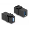 DeLOCK Keystone Module USB 3.0 A female to A female black 1:1
