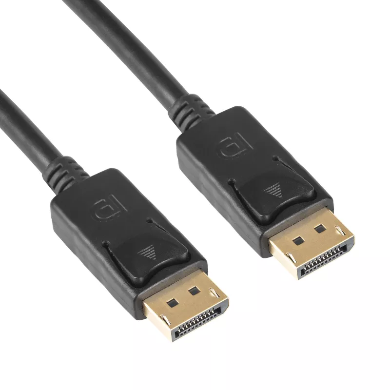 Akyga AK-AV-10 DisplayPort Cable, Male to Male, Gold-Plated Plugs, 1.8 m, Black