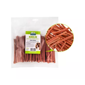Dog treats PETITTO Soft rabbit fingers — rabbit-flavored soft chew sticks for dogs, 500 g, training treat, adult, soy‑free, gluten‑free