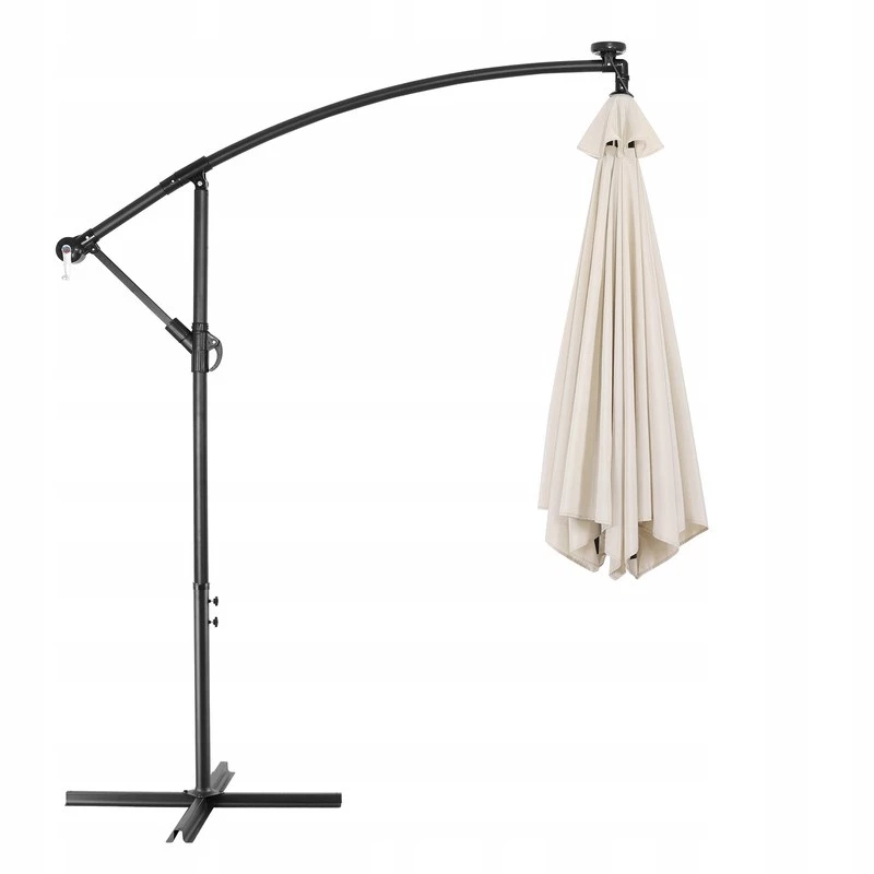 Garden parasol Extralink L-0713 3 m diameter, beige canopy, model BLACK FOREST