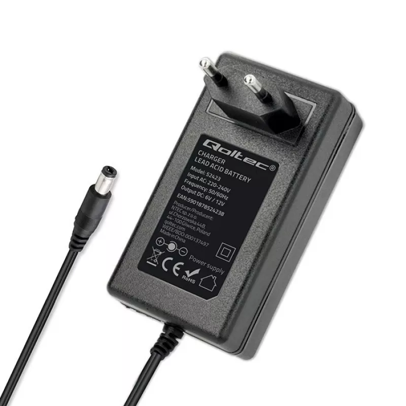 Battery Charger QOLTEC 52423 for AGM/GEL/STD batteries 6V/12V 1.5A