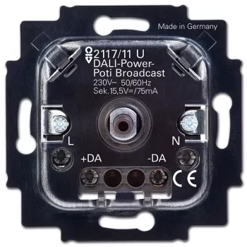 Built-in rotary dimmer Busch-Jaeger 2117/11 U, 230 V AC, 50–60 Hz, black