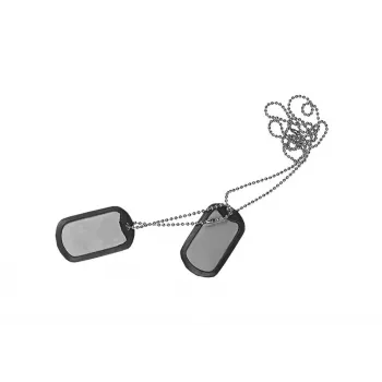 Identification dog tag Helikon NS-NS1-SS-15 — stainless steel, rubber coating, 20 g, includes string