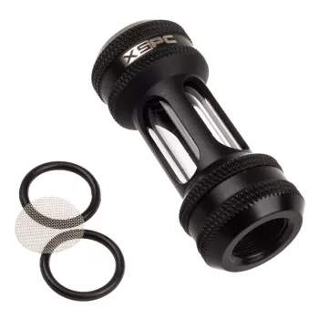 Inline filter XSPC G1/4 inch matte black for liquid cooling loops