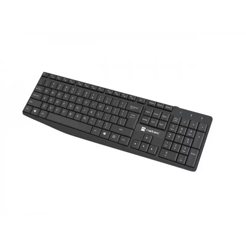 Wired USB Full-size Keyboard and Mouse set NATEC SQUID — QWERTY US International, 105 keys, Black, 1600 DPI mouse