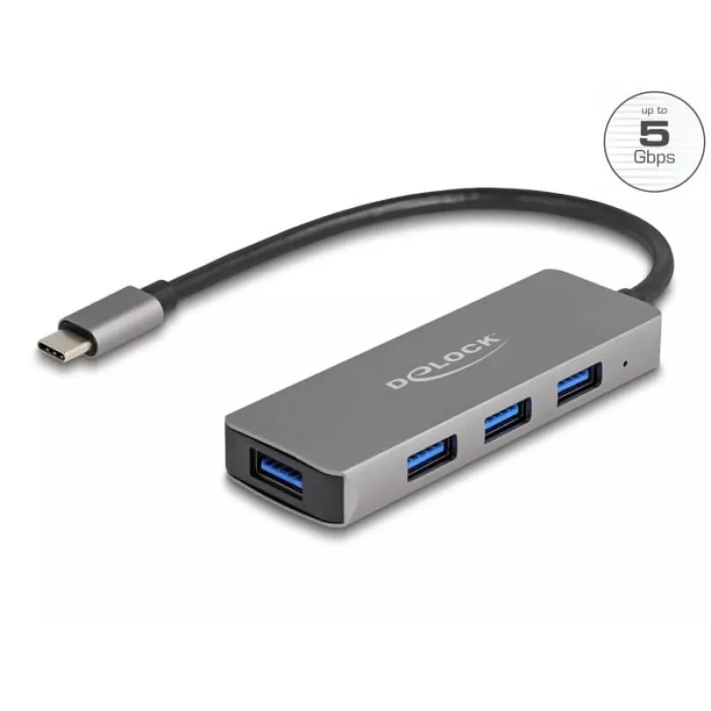 DeLOCK 63173 USB Hub Type-C 5000 Mbit/s Black
