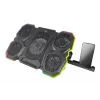 Laptop cooling pad ESPERANZA EGC107 — 3 fans 1200–2600 RPM, 390×255×38 mm, USB PD, RGB, 5 height positions, black