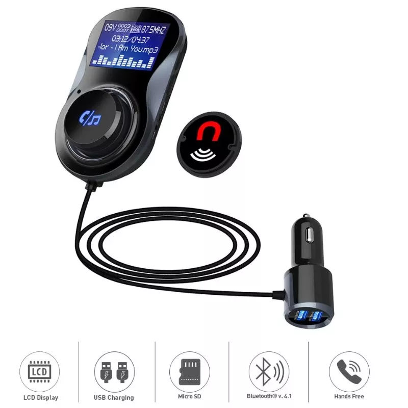 Tellur FMT-B4 Bluetooth FM Transmitter, microSD, Black