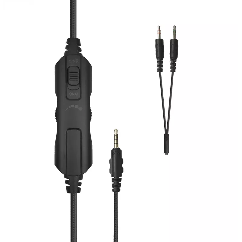 Gaming headset White Shark GH-2540 Elephant Black with RGB lighting and detachable microphone
