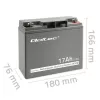 Qoltec 53046 AGM battery 12 V 17 Ah, max 255 A