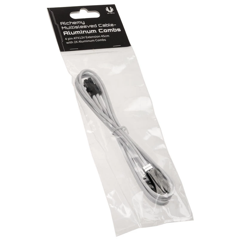 BitFenix Alchemy 4-Pin-ATX12V-Extension Cable, 45 cm, sleeved - White