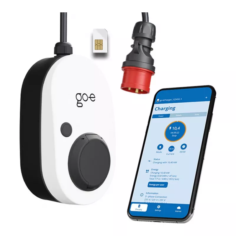 go-e Gemini flex 2.0 Black White Wall Charger 11000W Type 2