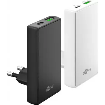 Goobay USB-C PD GaN Dual-Fast Charger 90° Flat 65 W White - 1x -Connector (75724)