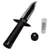 Fixed-blade survival knife cinema classic Rambo I CC-H1 — 360 mm overall, 225 mm serrated steel blade, black leather scabbard