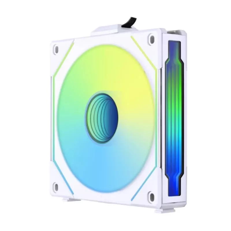 120mm Lian Li UNI FAN SL-INF Wireless ARGB PWM — White, modular magnetic fan system