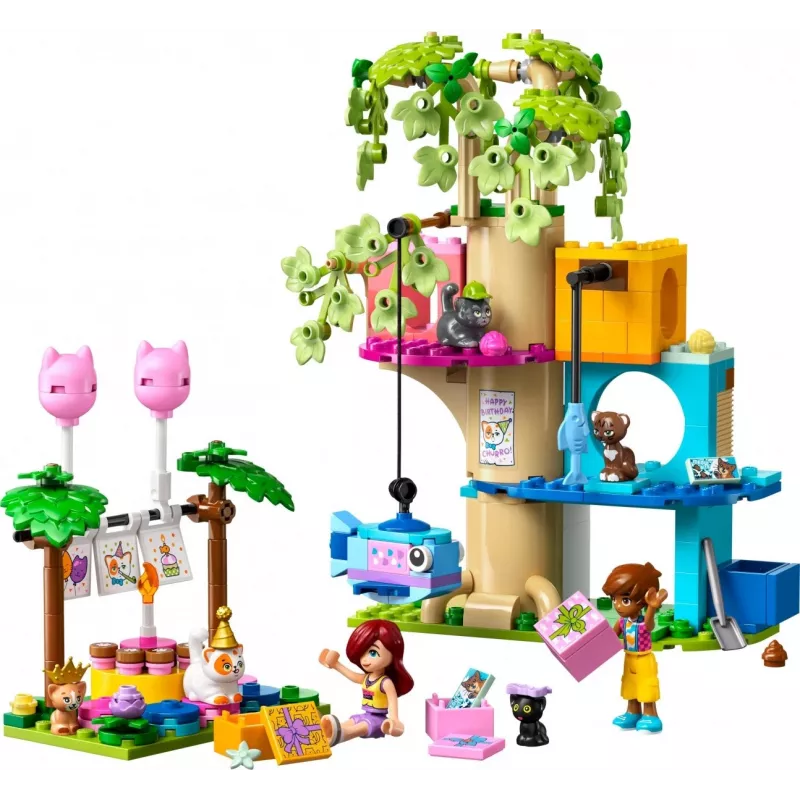 Construction toy LEGO Friends 42666 Cat Birthday Party Tree House playset, 321 pcs, 6+ yrs, 180×160×100 mm