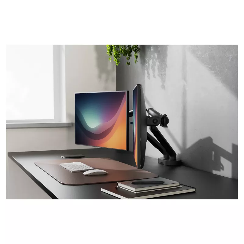 Monitor mount DIGITUS Dual design for 2×35 inch screens, clamp, 2×10 kg, VESA 75×75–100×100, tilt -45–90°