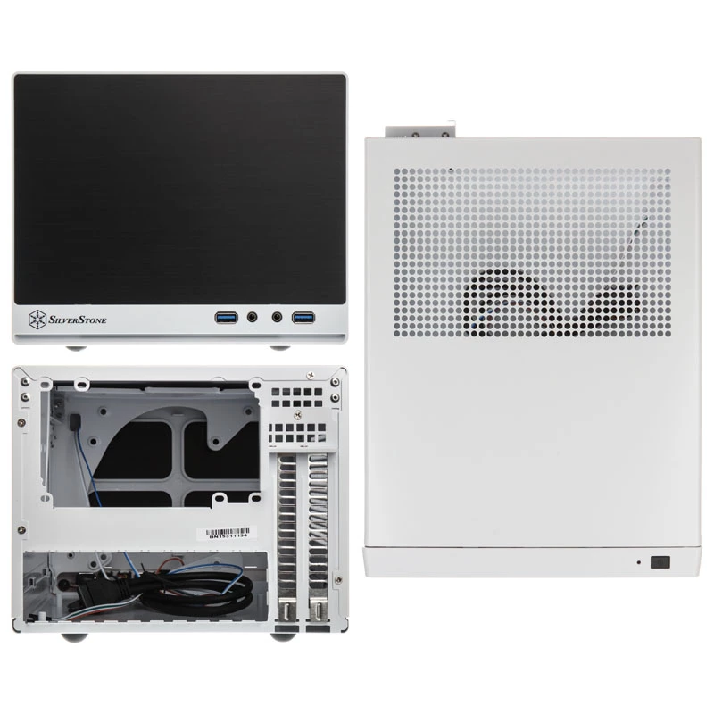 SilverStone SUGO SG13 - Desktop - Mini-DTX - without Power Supply (AT / PS/2) - Black, White - USB/Audio (SST-SG13WB-Q)