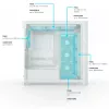 VK02 Lite, Tower-Enclosure White, Tempered Glass