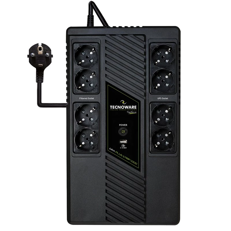 Uninterruptible Power Supply TECNOWARE Era Plus Strip 1000, Line‑Interactive 1 kVA / 700 W, 8 Type F outlets, VRLA battery, 4.4 kg