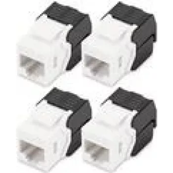 Digitus CAT 6 Keystone Jack unshielded 4 pieces Flat Black White RJ-45